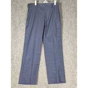 Awearness‎ Kenneth Cole Mens 32 Navy Blue Wool Blend Stretch Dress Pants Slacks